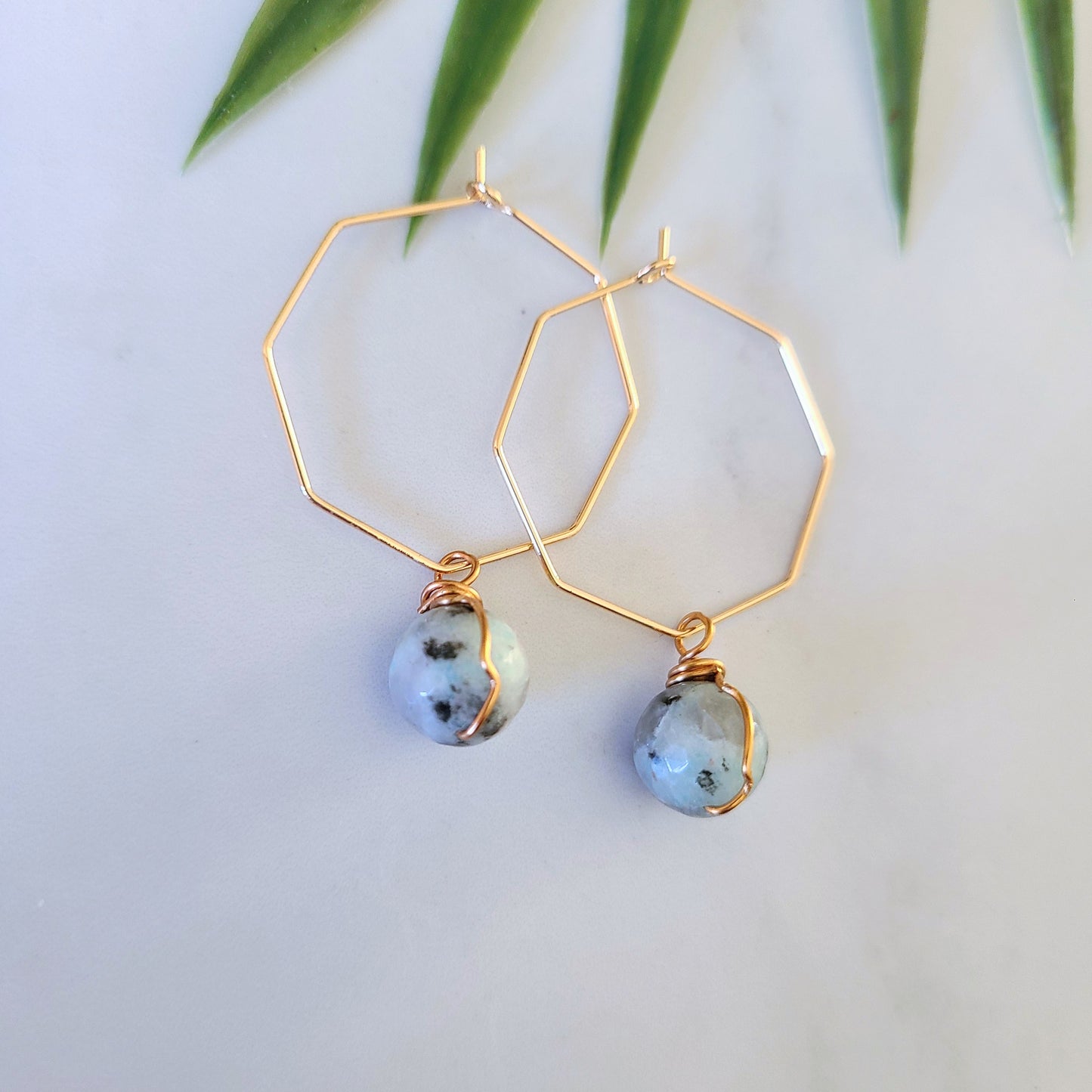 Stop & Seek Earrings- Kiwi Jasper (Nurturing)