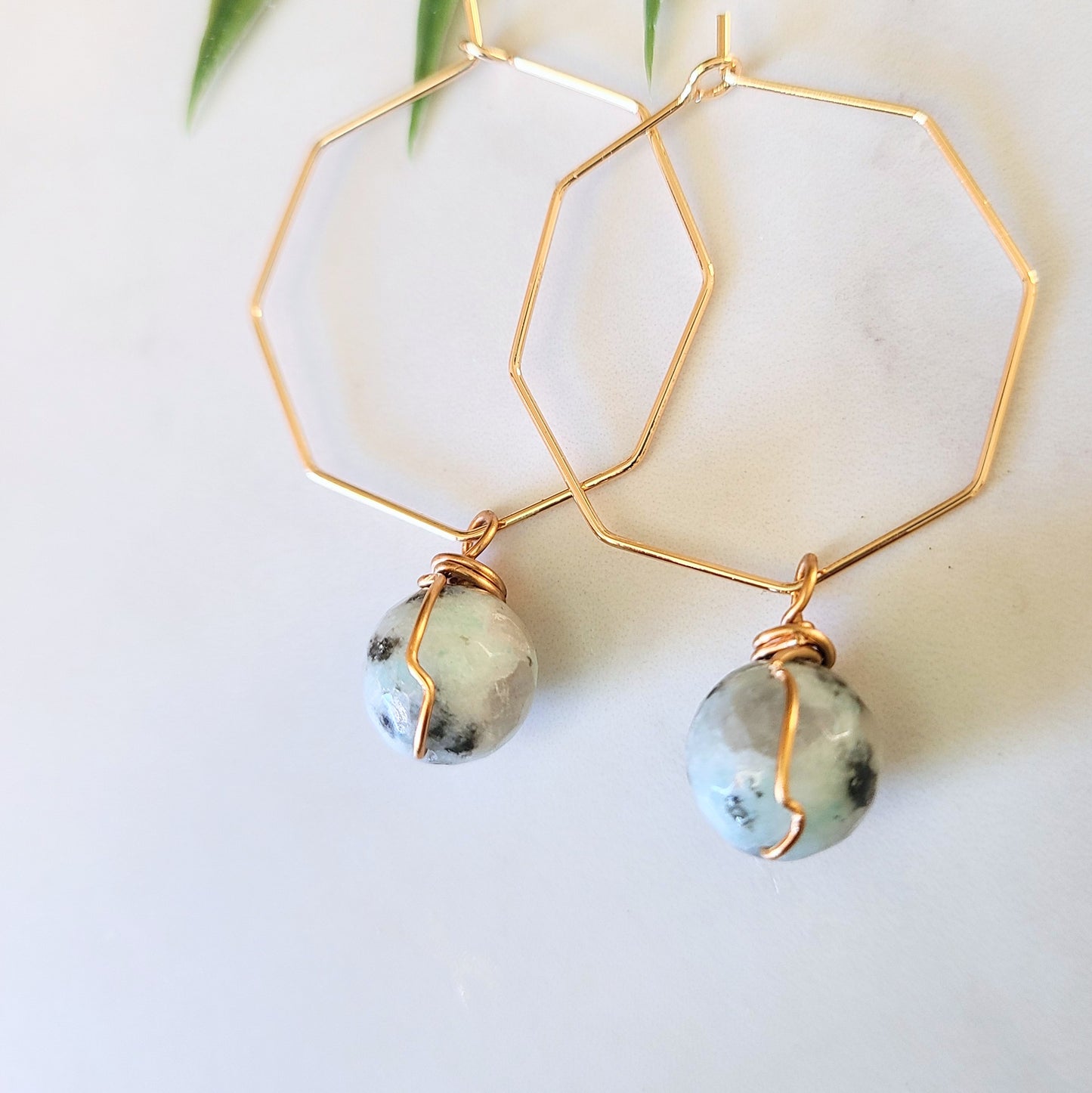 Stop & Seek Earrings- Kiwi Jasper (Nurturing)