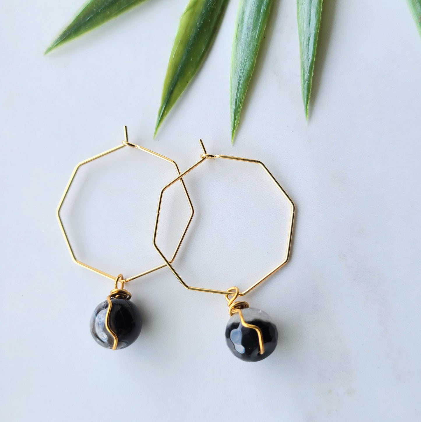 Stop & Seek Earrings- Onyx (Protection)