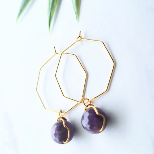 Stop & Seek Earrings-Amethyst (Spirituality)