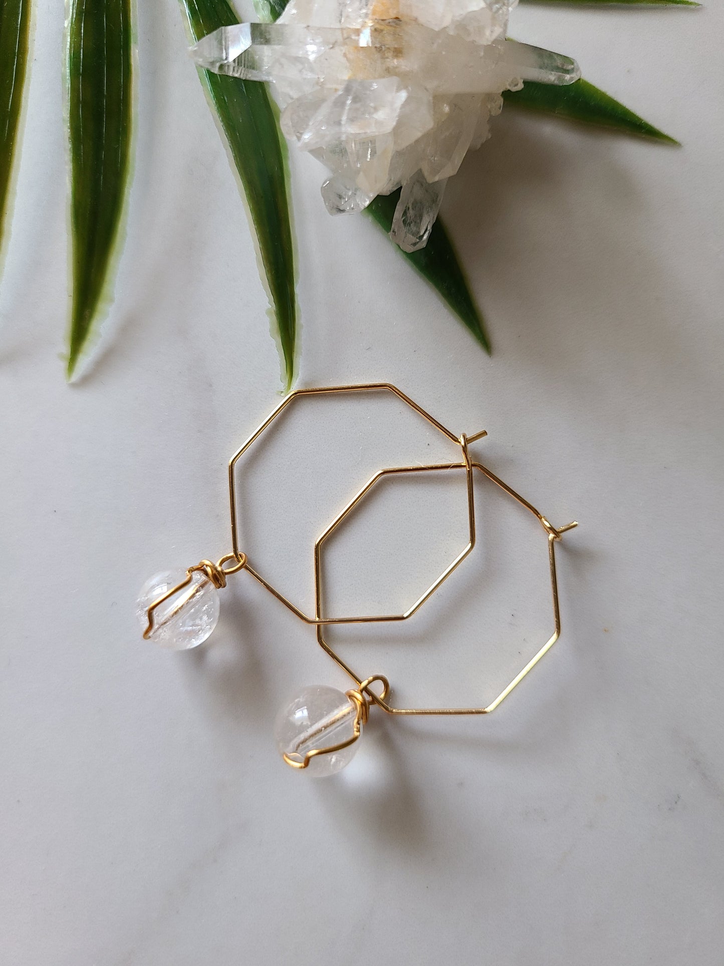 Stop & Seek Earrings- Clear Quartz (The All Healer)