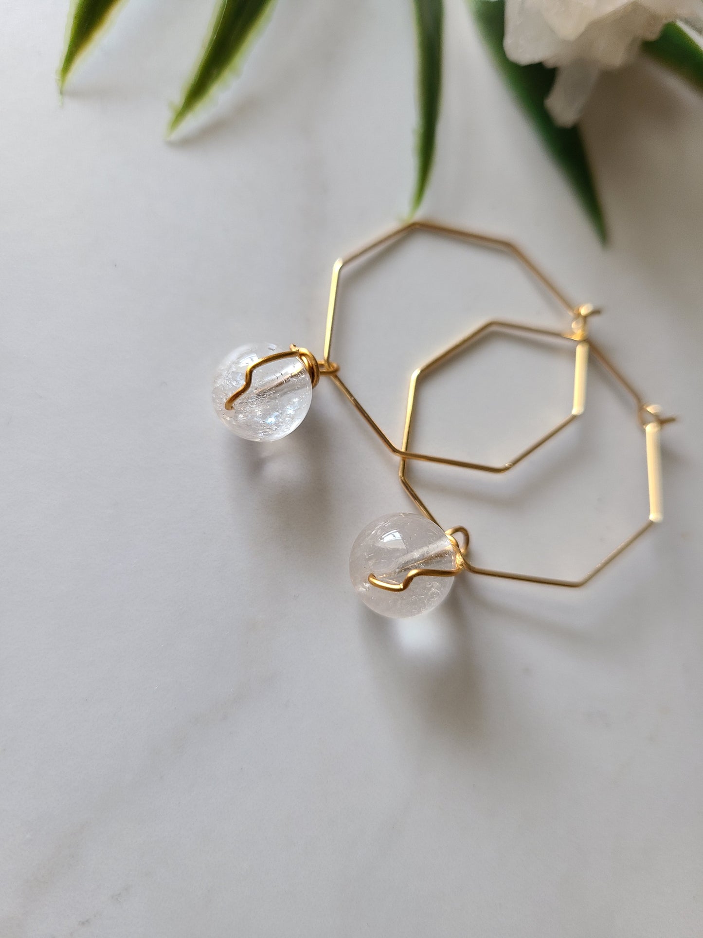 Stop & Seek Earrings- Clear Quartz (The All Healer)