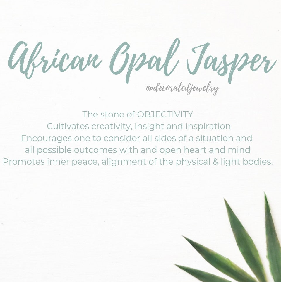Stop & Seek Earrings- African Opal Jasper (Clear Heart & Mind)