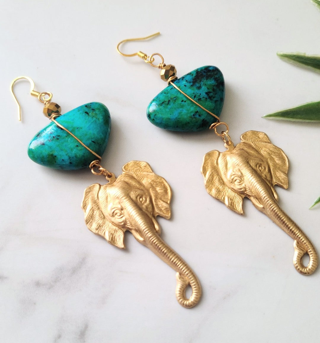 chrysocolla earrings