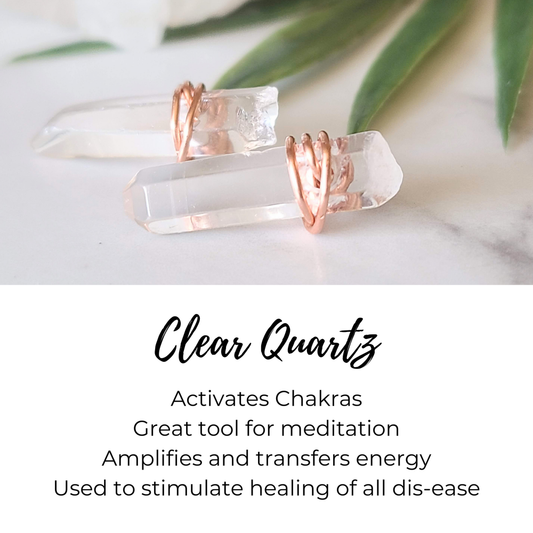 Rock With Me Studs- Clear Quartz