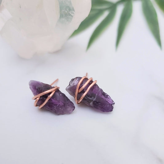 Rock with me Studs - Amethyst