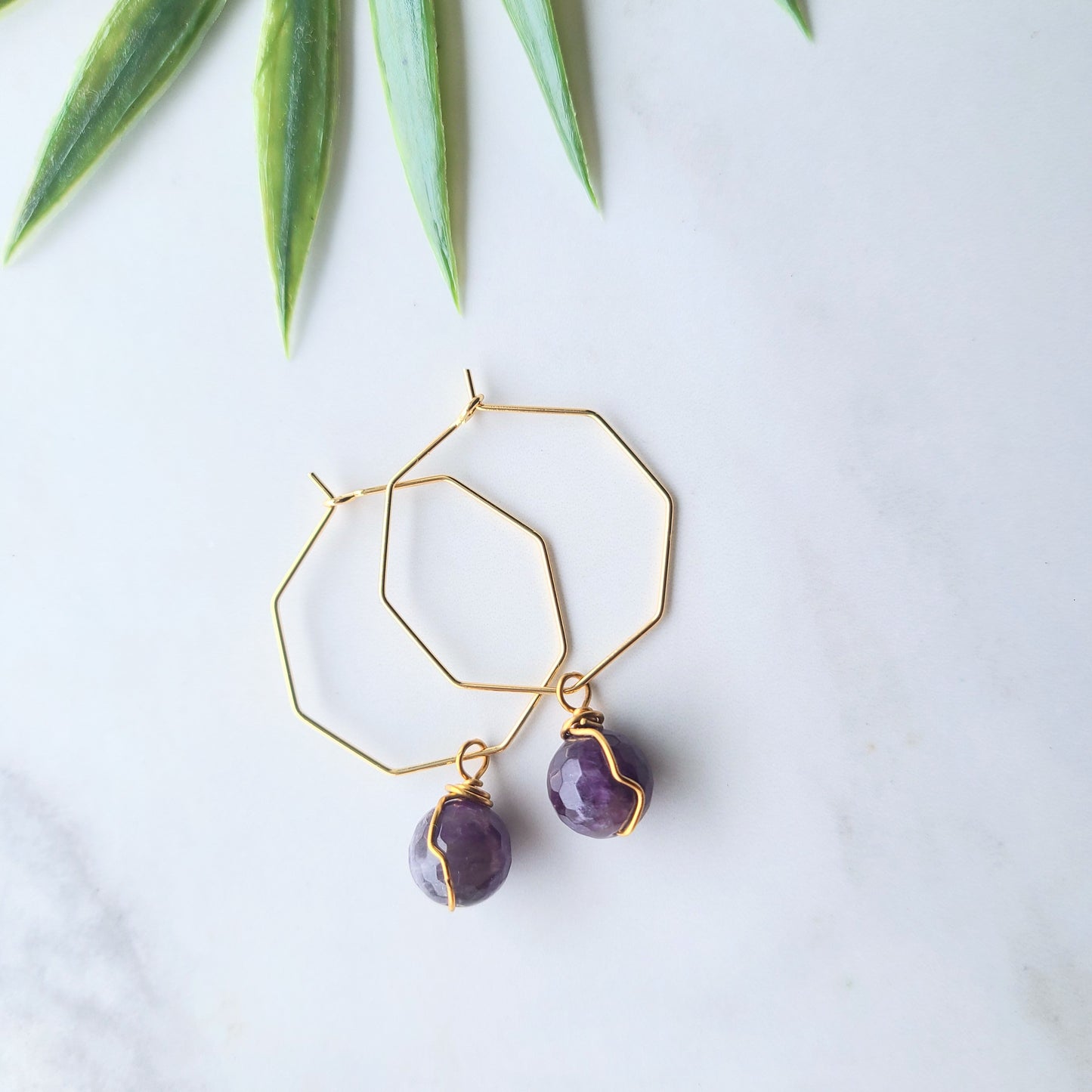 Stop & Seek Earrings-Amethyst (Spirituality)