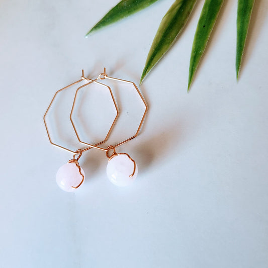 Stop & Seek Earrings- Rose Quartz (Love)