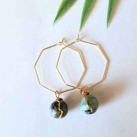 Stop & Seek Earrings-African Turquoise (Evolution)