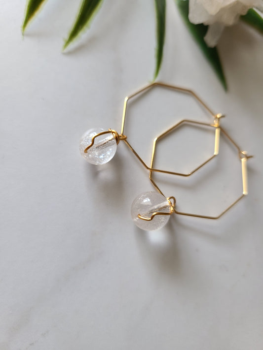 Stop & Seek Earrings- Clear Quartz (The All Healer)