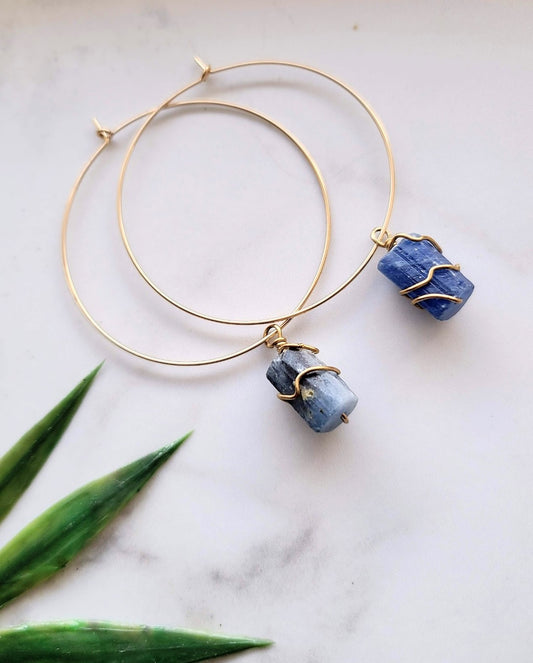 Kyanite Hoops- Large
